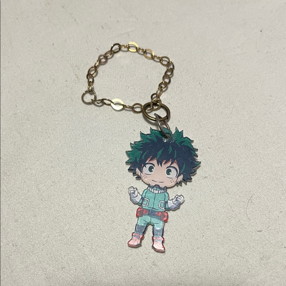 Anime Character Keychain with Gold Chain